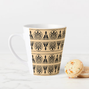 Caneca De Café Latte Castanho árabe grego mediterrânico