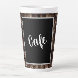 Caneca De Café Latte Castanho Moderno E Dourado