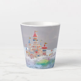 Caneca De Café Latte Castelo Mágico nas Ondas