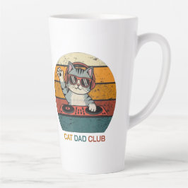 Caneca De Café Latte CAT DAD CLUB / Funny Retro misician