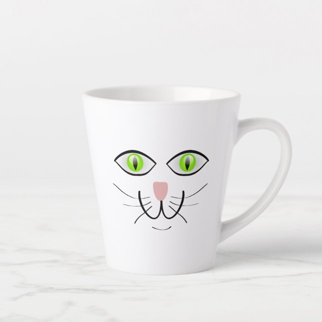 Caneca De Café Latte Cat Funny Face Cartoon-29034 (Direita)