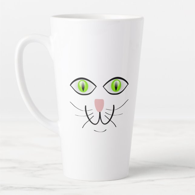 Caneca De Café Latte Cat Funny Face Cartoon-29034 (Esquerda)