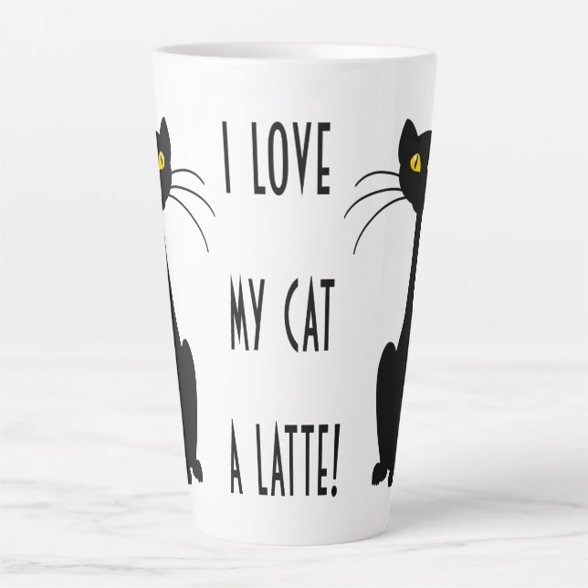 Caneca De Café Latte Cat Latte - 17 oz. Caneca (Frente)