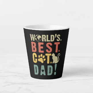 Caneca De Café Latte Cat Lovers | Melhor Pai de Gato do Mundo