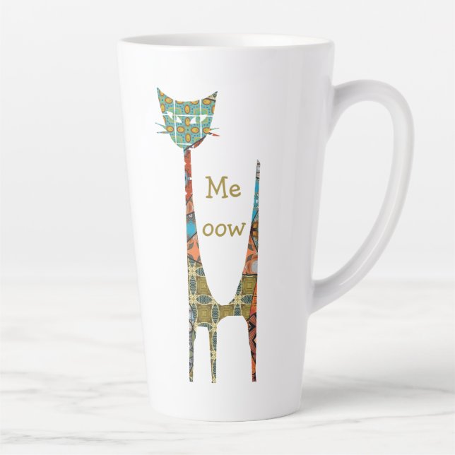 Caneca De Café Latte Cat Meoow Latte Mug (Direita)