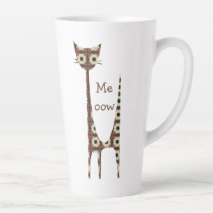 Caneca De Café Latte Cat Meow Latte Mug