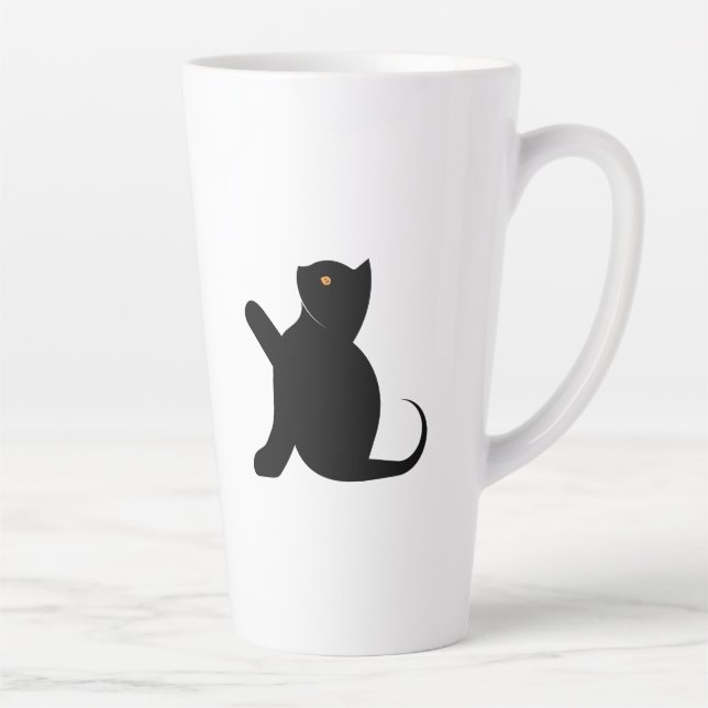 Caneca De Café Latte Cat Say Hello (Direita)