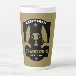 Caneca De Café Latte Catamaran Hydrofoil Sailboat Racing