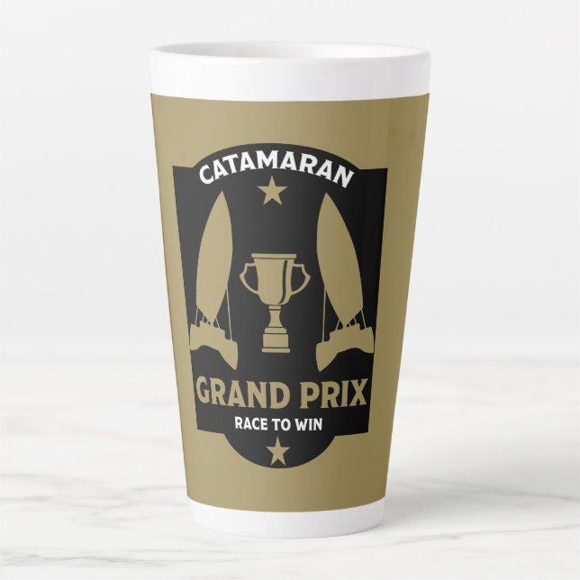 Caneca De Café Latte Catamaran Hydrofoil Sailboat Racing (Frente)