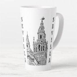 Caneca De Café Latte Catedral de Giralda Sevilla. Andaluzia, Espanha.