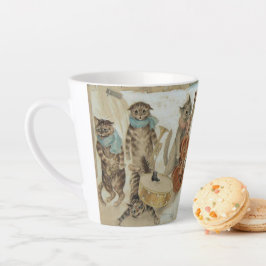 Caneca De Café Latte Cats Carol Singing por Louis Wain