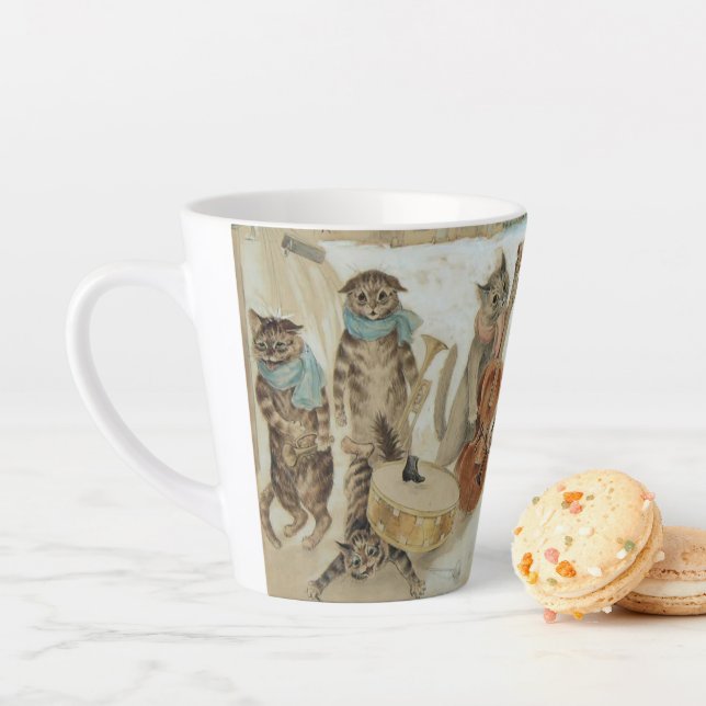 Caneca De Café Latte Cats Carol Singing por Louis Wain (In Situ)