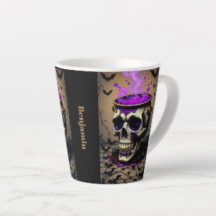 Caneca De Café Latte Cauldron do Halloween Gótico Assombrado às Trevas