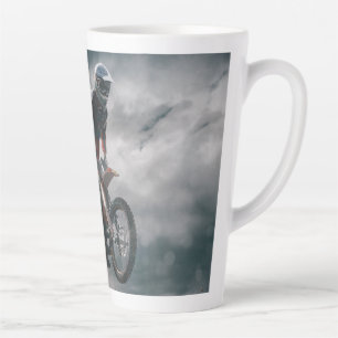 Caneca De Café Latte Cavaleiro-da-motocross