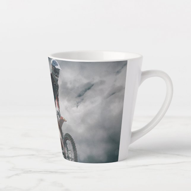 Caneca De Café Latte Cavaleiro-da-motocross (Direita)