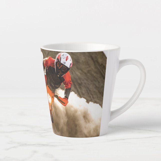 Caneca De Café Latte Cavaleiro Motocross (Direita)