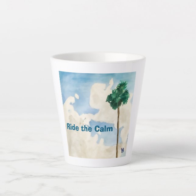 Caneca De Café Latte Cavalgar a Calma (Frente)