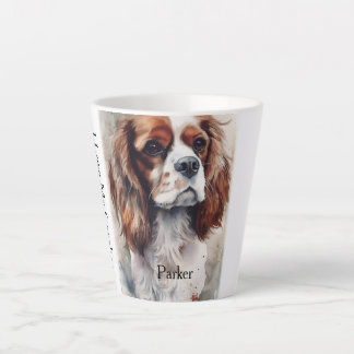 Caneca De Café Latte Cavalier Spaniel Moder Watercolor Coppe