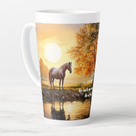 Caneca De Café Latte Cavalo ao Sol com Verso