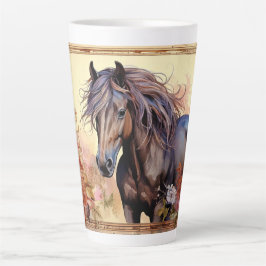 Caneca De Café Latte Cavalo Bonito