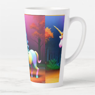 Caneca De Café Latte Cavalo branco Unicórnio-37474