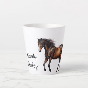 Caneca De Café Latte Cavalo Castanho Sudoeste