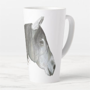 Caneca De Café Latte Cavalo Cinza