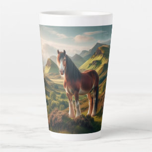 Caneca De Café Latte cavalo Clydesdale Terras Altas da Escócia