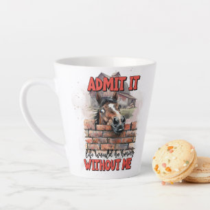Caneca De Café Latte Cavalo de desenho animado