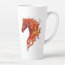 Caneca De Café Latte Cavalo de Fogo