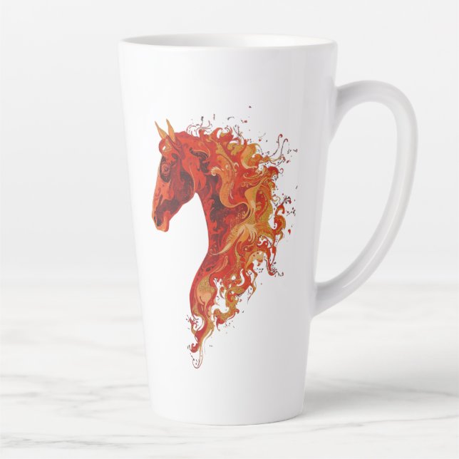 Caneca De Café Latte Cavalo de Fogo (Direita)