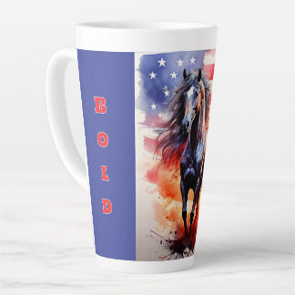 Caneca De Café Latte Cavalo Frio, Livre, Patriótico