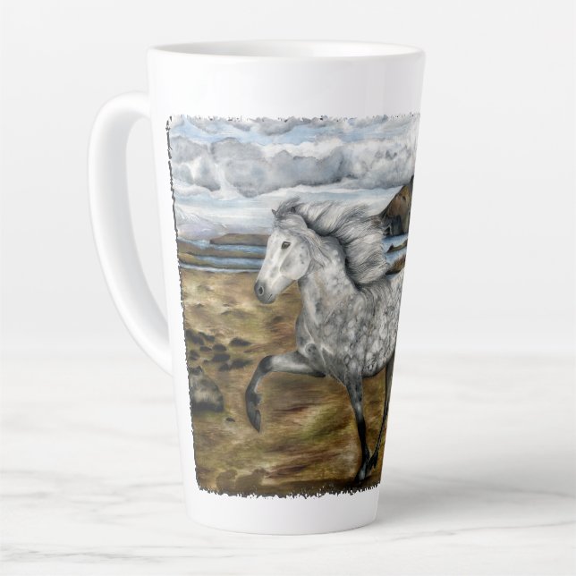 Caneca De Café Latte Cavalo Islandês Gaitado Carismático (Ângulo esquerdo)