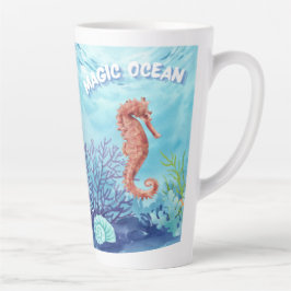 Caneca De Café Latte Cavalo marinho