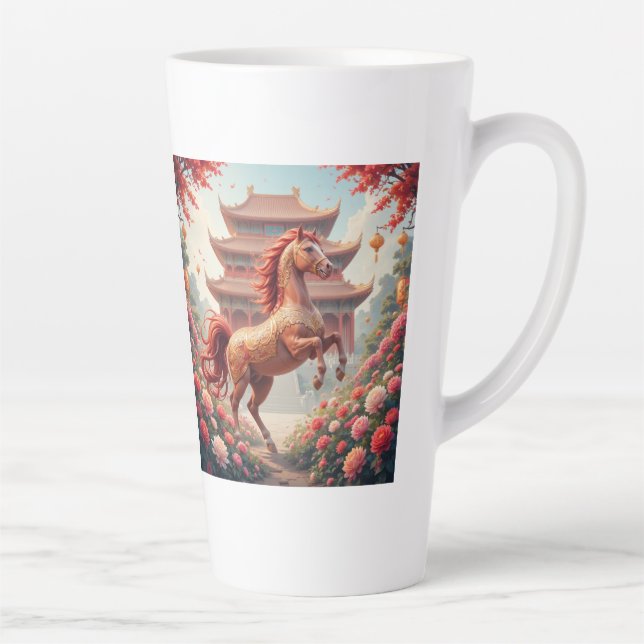 Caneca De Café Latte Cavalo no ano da china  (Direita)