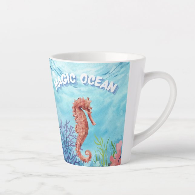 Caneca De Café Latte Cavalo oceânico (Direita)