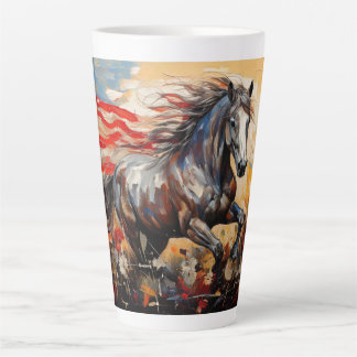 Caneca De Café Latte Cavalo Patriótico