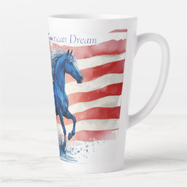 Caneca De Café Latte Cavalo Patriótico do Sonho Americano