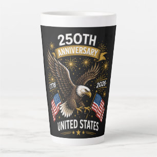 Caneca De Café Latte celebração do águia-careca de 250 anos