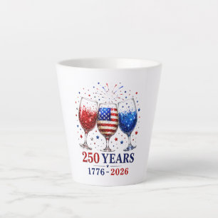 Caneca De Café Latte Celebração do Copo de Vinho Patriótico de 250 Anos