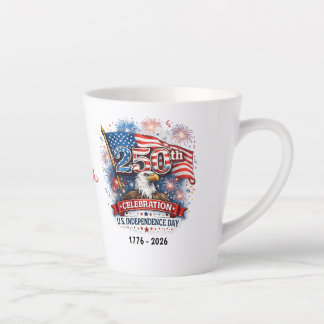 Caneca De Café Latte Celebração dos 250 anos do Dia da Independência do