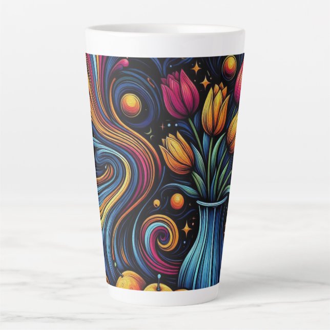 Caneca De Café Latte Celestial Bloom (Frente)