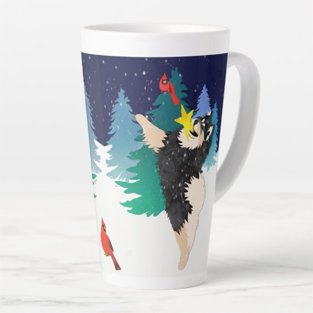 Caneca De Café Latte CELESTIAL - Lapphund Finlandês - Lata-Lata (Ângulo direito)