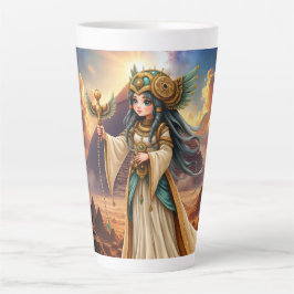 Caneca De Café Latte Celestial Priestess of the Golden Pyramid.