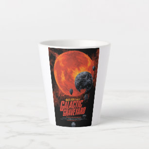 Caneca De Café Latte Cemitério Espacial Caveira de Halloween Galáxia de