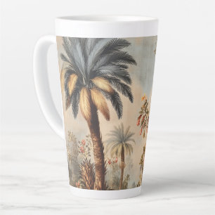 Caneca De Café Latte Cena Botânica Antiga com Palmeiras