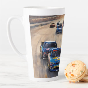 Caneca De Café Latte Cena Colorida de Corrida do Crepúsculo de Alta Vel