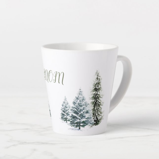 Caneca De Café Latte Cena de inverno Personalizada Latte Mug (Ângulo direito)