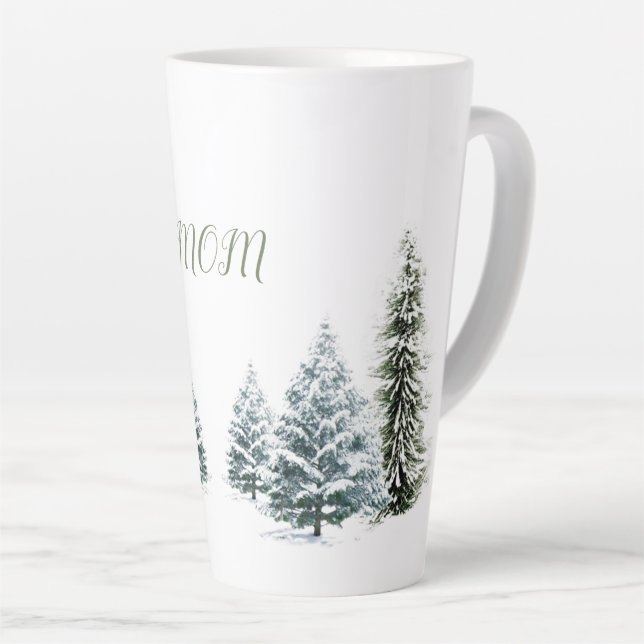 Caneca De Café Latte Cena de inverno Personalizada Latte Mug (Ângulo direito)