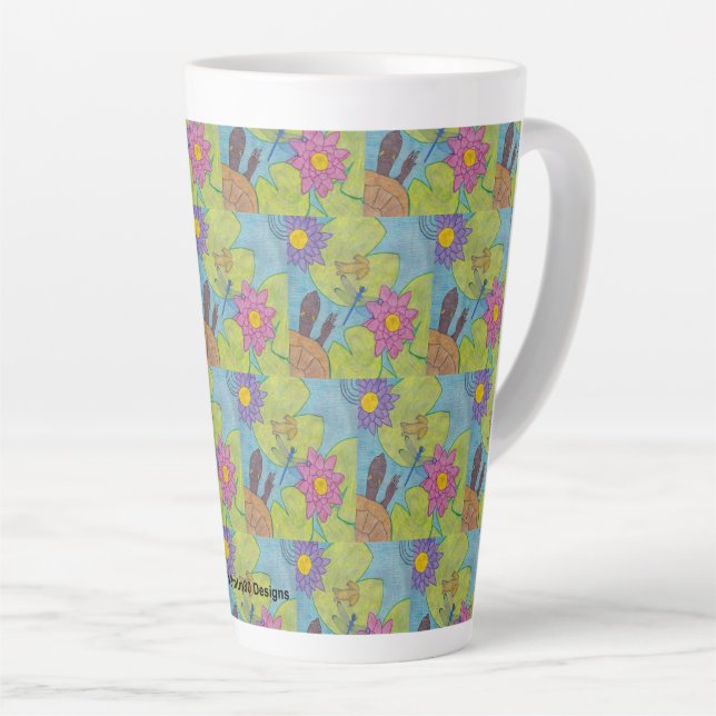 Caneca De Café Latte Cena de Lagoa - Caneca de Latte (Ângulo direito)